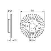Bosch 2 x Vented Front Brake Discs 0 986 479 577