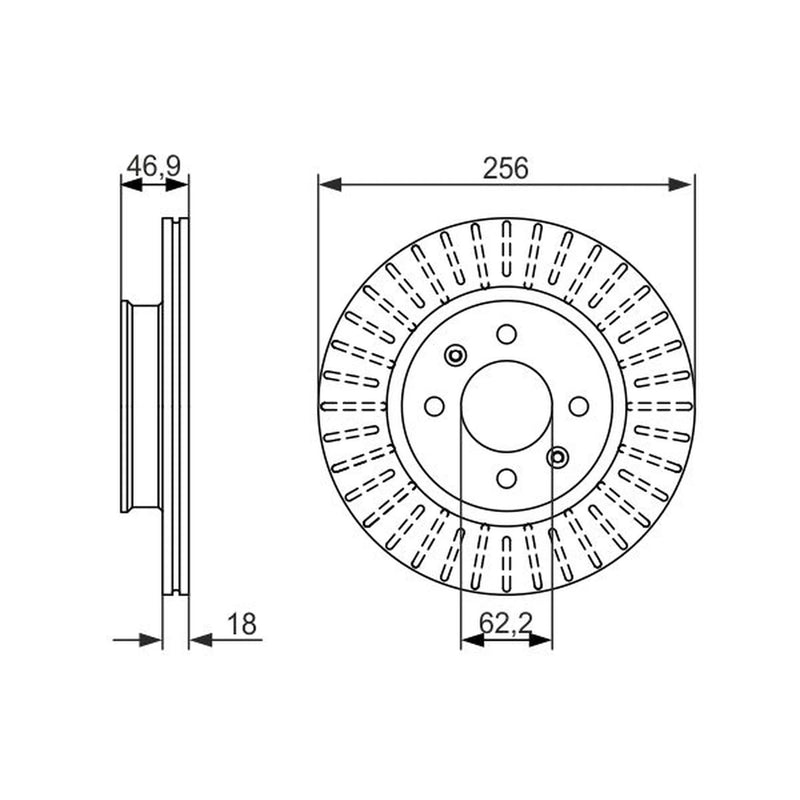 Bosch 2 x Vented Front Brake Discs 0 986 479 577