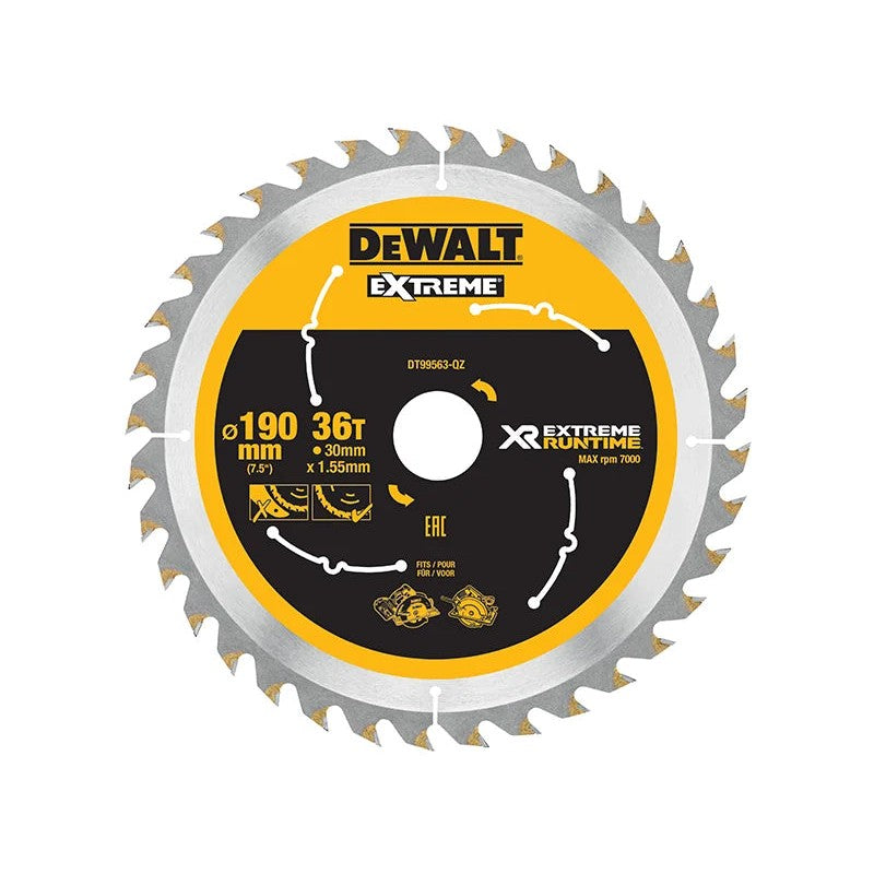 DEWALT Power Tools XR FlexVolt Circular Saw Blade 190 x 30mm x 36T - DT99563-QZ