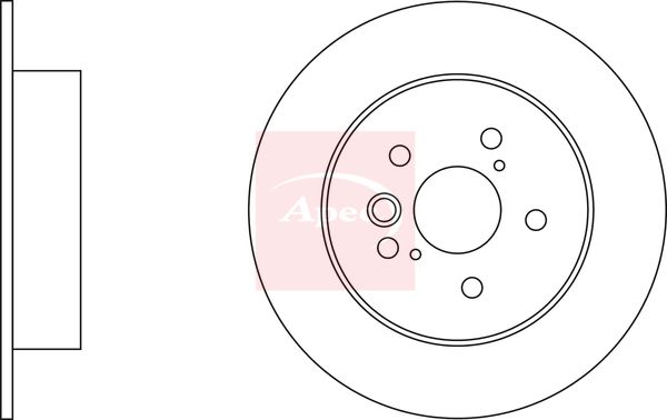Apec 2 x Brake Disc Set Solid