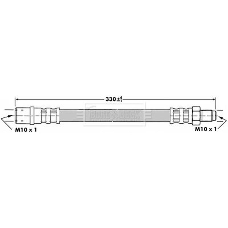 Borg & Beck Brake Hydraulic Hose Line Rear Left BBH7090