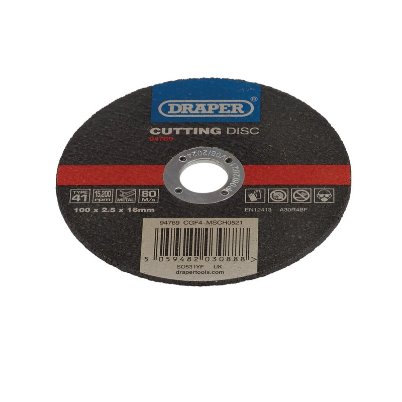 Draper Metal Cutting Disc, 100 x 2.5 x 16mm - CGF4