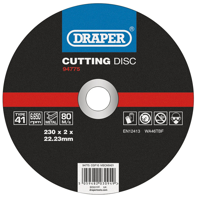Draper Metal Cutting Disc, 230mm x 2mm x 22.23mm