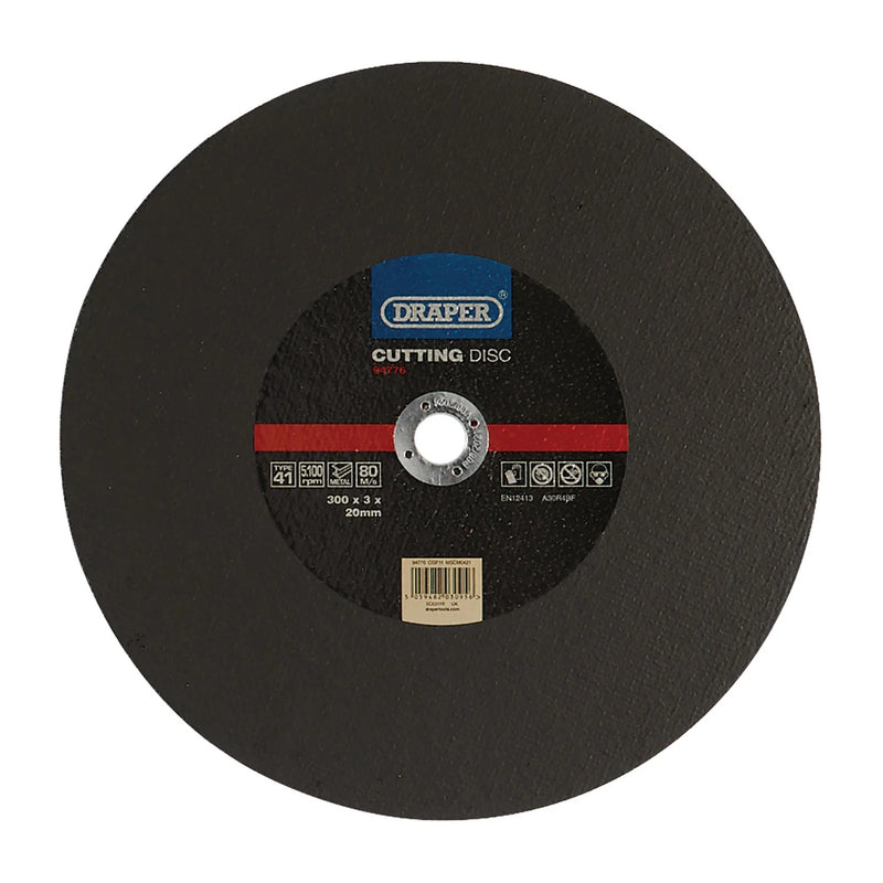 Draper Metal Cutting Disc, 300mm x 3mm x 20mm - Multi-Pack Options