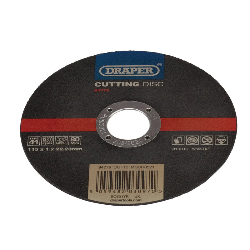 Draper Stainless-Steel Cutting Disc 115mm - Multi-Pack Options