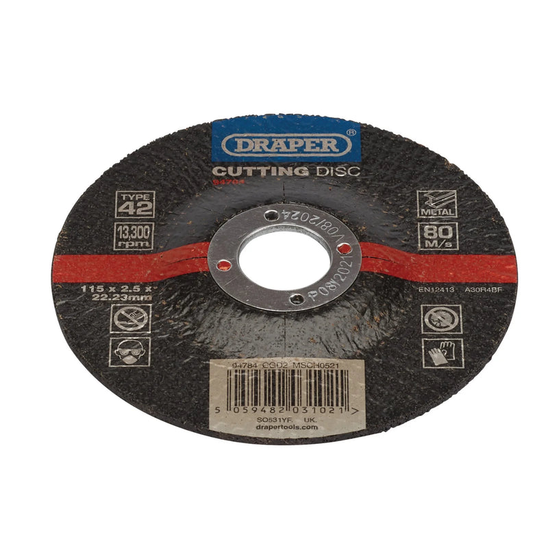 Draper Metal Cutting Disc 115mm x 2.5mm x 22.23mm
