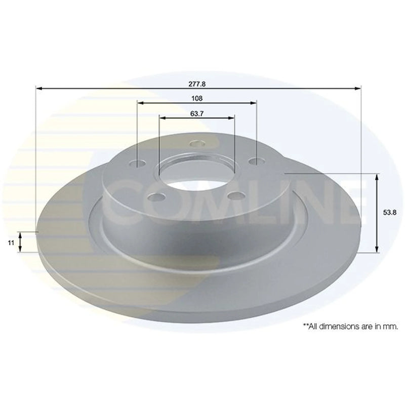 Comline 2 x Solid Rear Brake Discs ADC1226