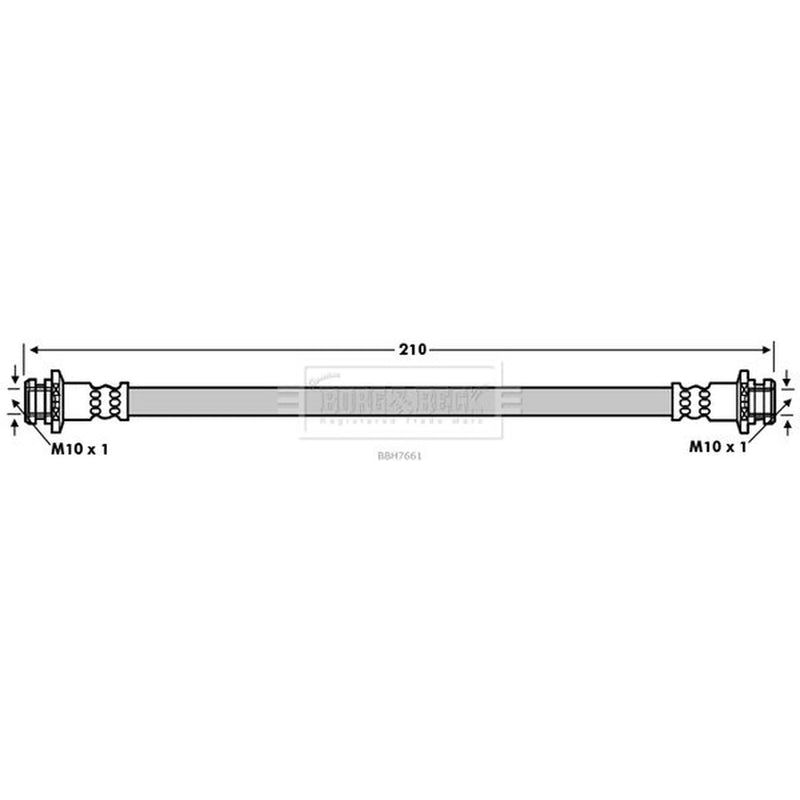 Borg & Beck Brake Hydraulic Hose Line Rear Left BBH7661