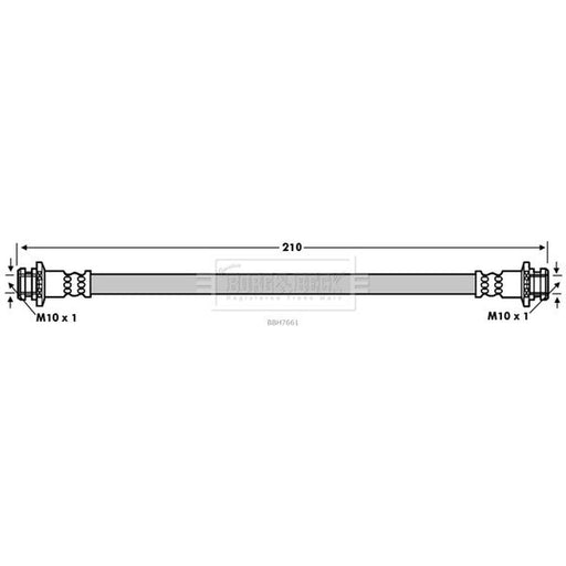 Borg & Beck Brake Hydraulic Hose Line Rear Left BBH7661