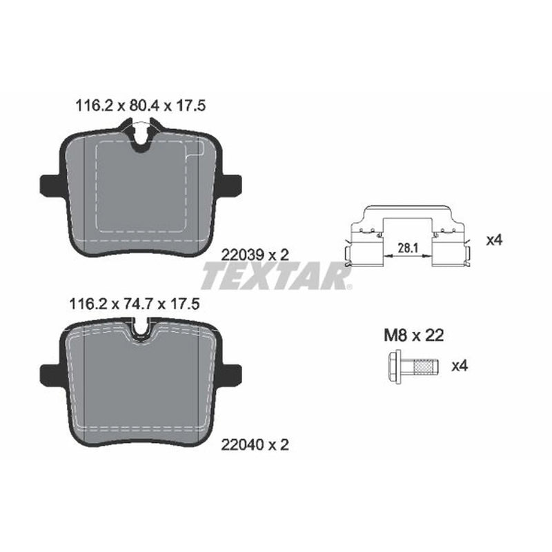 Textar Rear Brake Pad Set 2203901