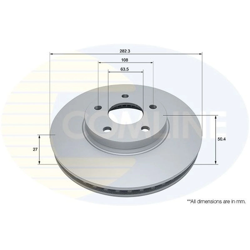 Comline 2 x Front Brake Discs ADC5041V