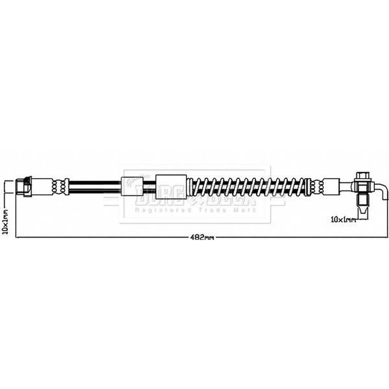 Borg & Beck Brake Hydraulic Hose Line Front Left BBH8042