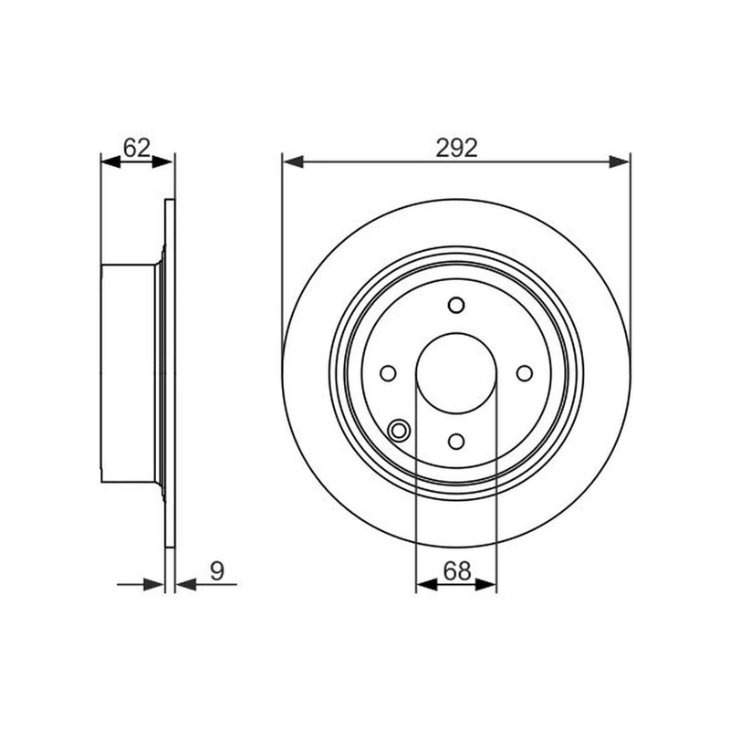 Bosch 2 x Solid Rear Brake Discs 0 986 479 742