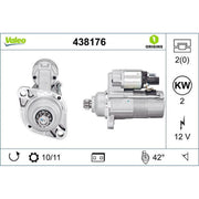 Valeo Starter Motor 12V 2kW Teeth 438176