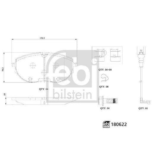 Febi Front Brake Pad Set 180622