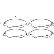 Brembo 4 x Front Brake Pad Set PB1002