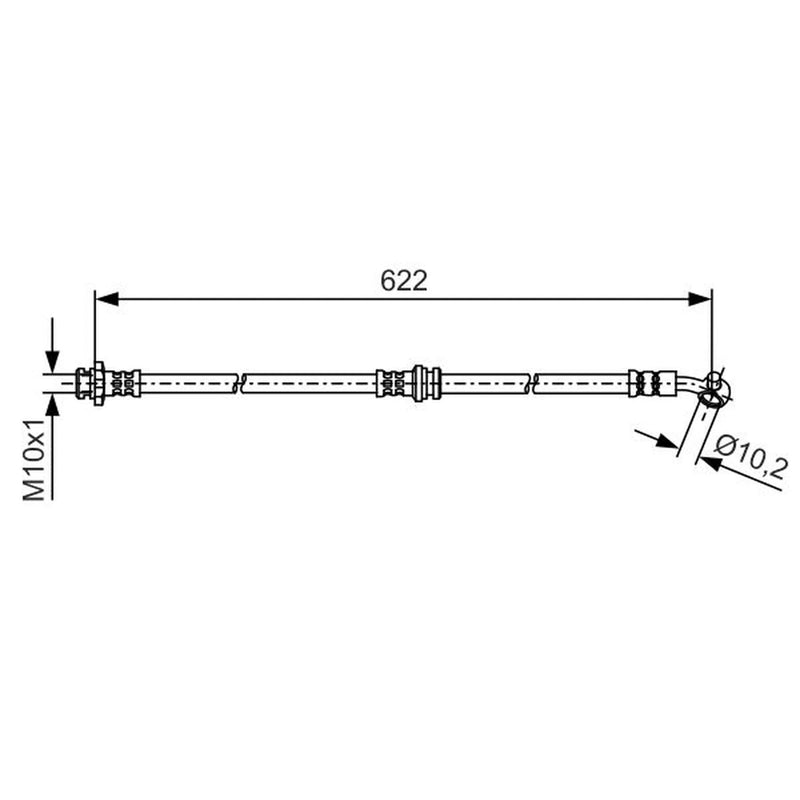 Bosch Brake Hydraulic Hose Line Front Right 1 987 481 A32
