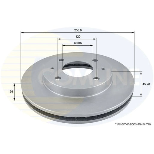 Comline 2 x Internally Vented Front Brake Discs ADC0333V