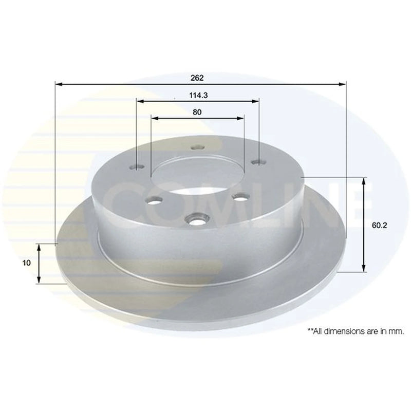 Comline 2 x Solid Rear Brake Discs ADC0382