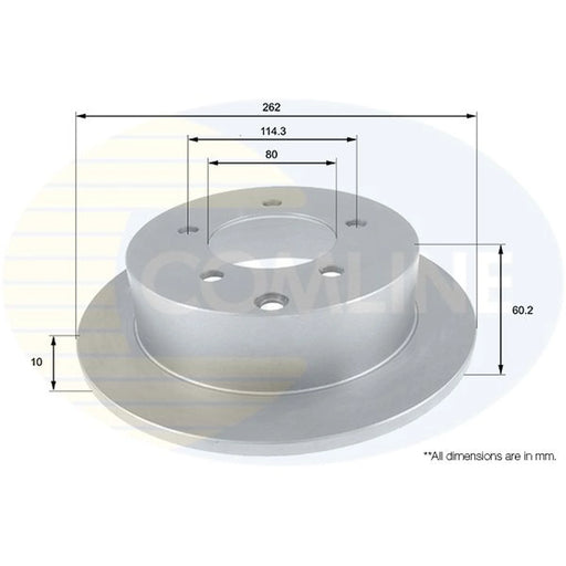 Comline 2 x Solid Rear Brake Discs ADC0382