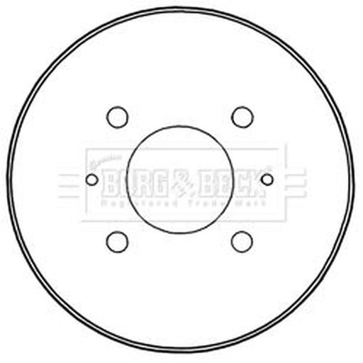 Borg & Beck Brake Drum Assembly Rear BBR7235