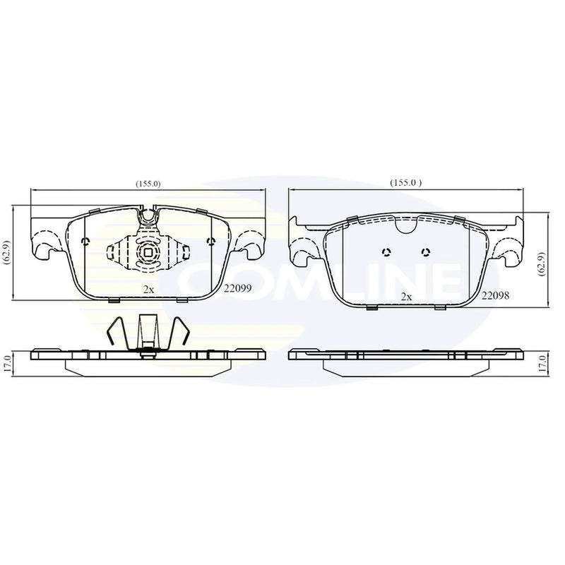 Comline 4 x Front Brake Pad Set CBP02374