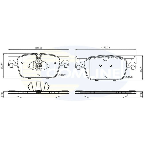 Comline 4 x Front Brake Pad Set CBP02374