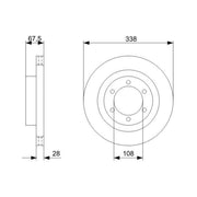 Bosch 2 x Vented Front Brake Discs 0 986 479 304
