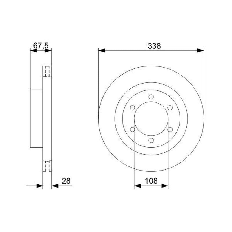 Bosch 2 x Vented Front Brake Discs 0 986 479 304