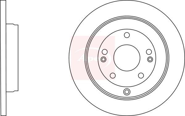 Apec 2 x Brake Disc Set Solid