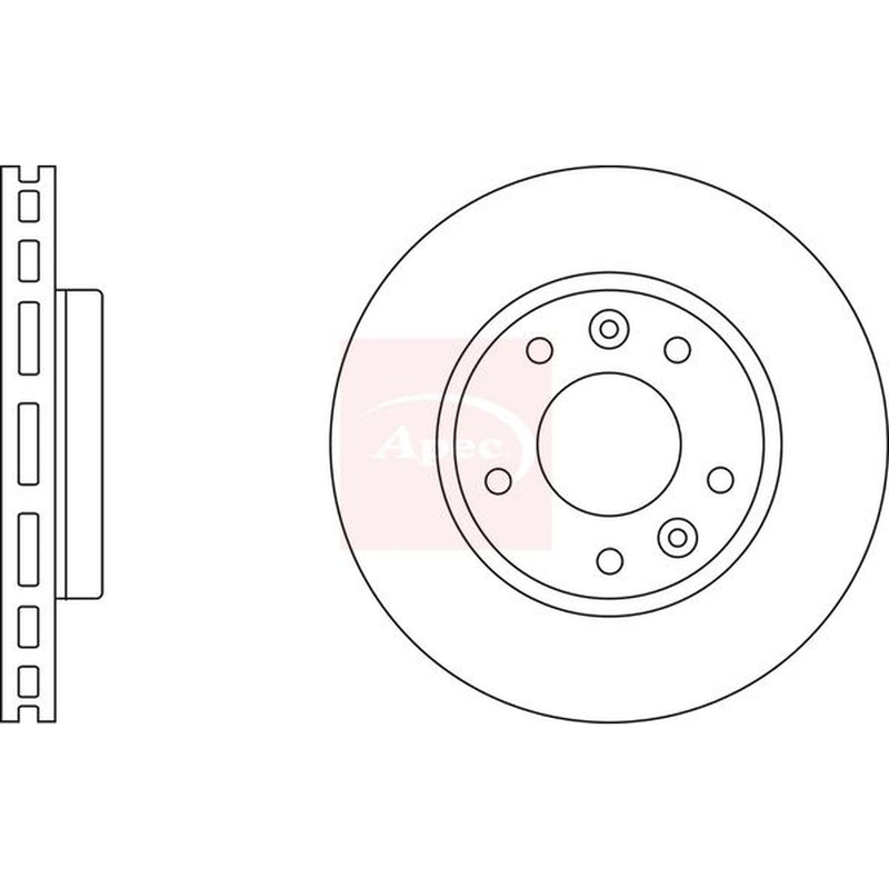 Apec 2 x Vented Front Brake Discs DSK2465