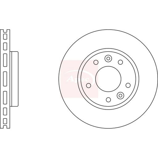Apec 2 x Vented Front Brake Discs DSK2465