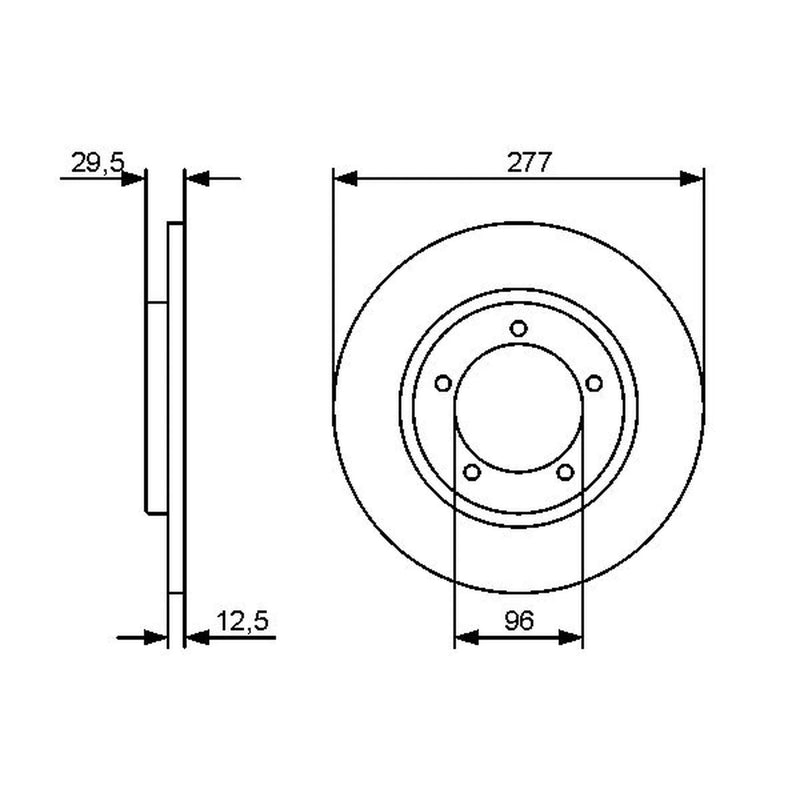Bosch 2 x Solid Front Brake Discs 0 986 479 487