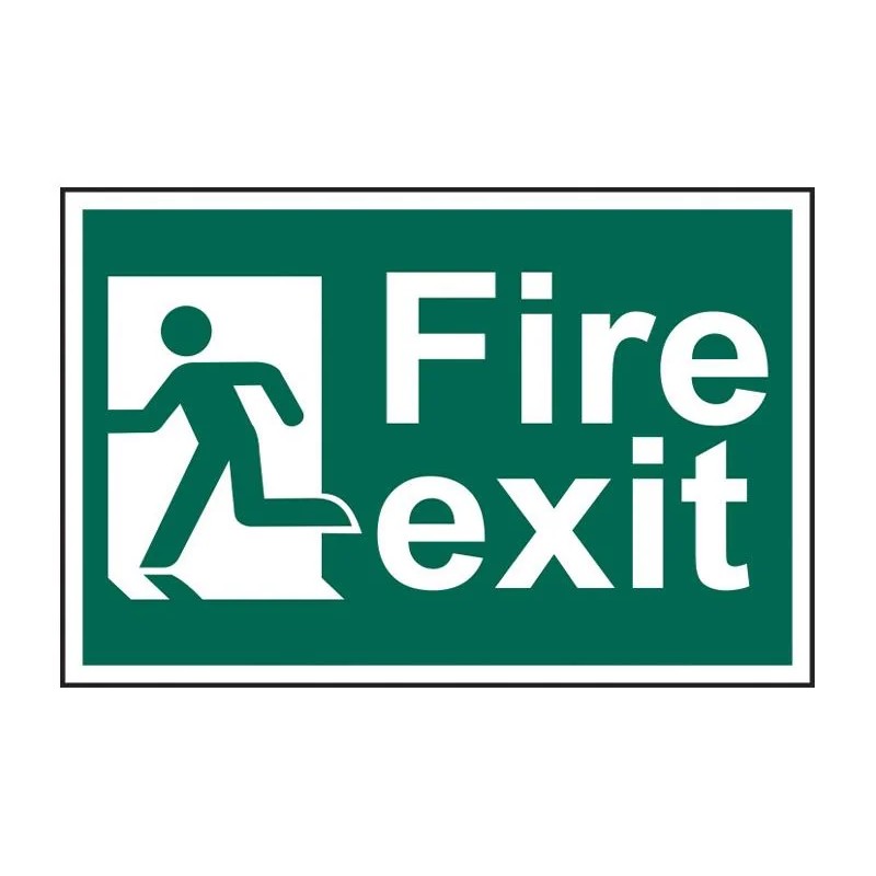 Scan Fire Exit Man Running Left - PVC Sign 300 x 200mm - 1508