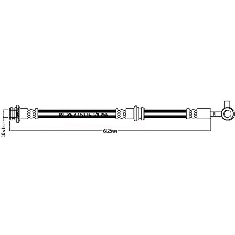 Juratek Brake Hydraulic Hose Line Front Right JBH1224R