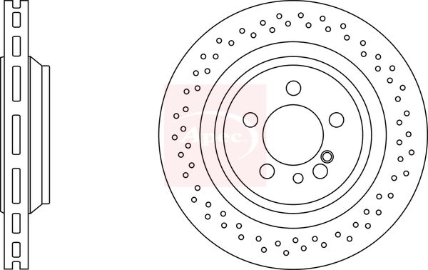 Apec 2 x Brake Disc Set Perforated/Vented