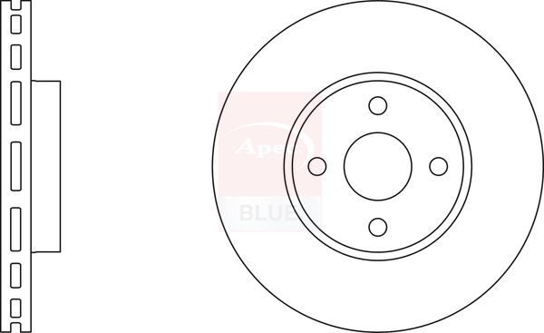 Apec 2 x Brake Disc Set Vented