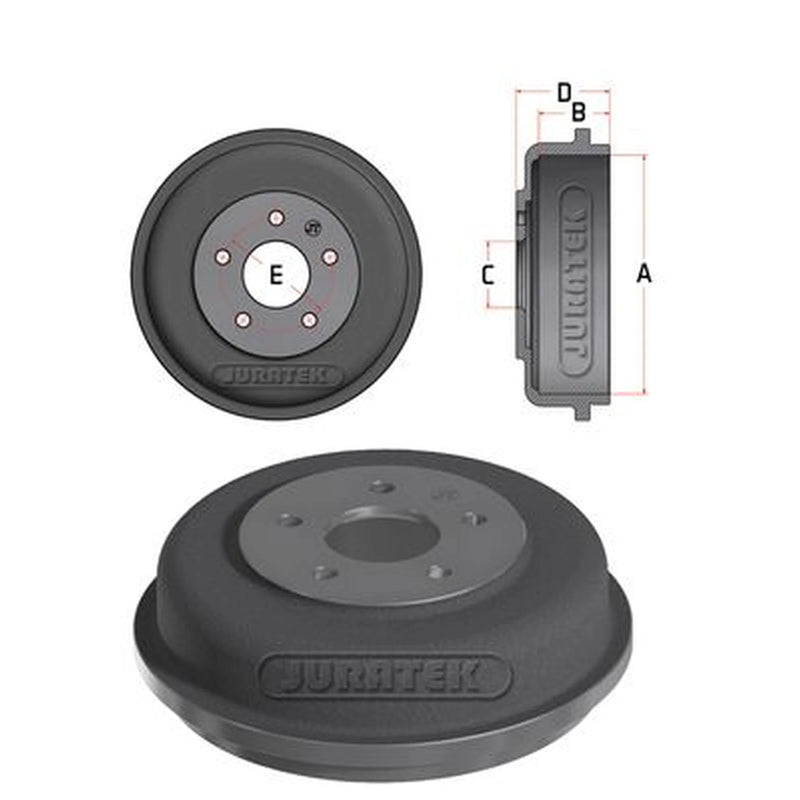 Juratek Brake Drum Assembly Rear JDR044