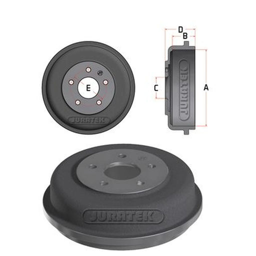 Juratek Brake Drum Assembly Rear JDR044