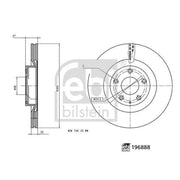 Febi 2 x Internally Vented Front Brake Discs 196888