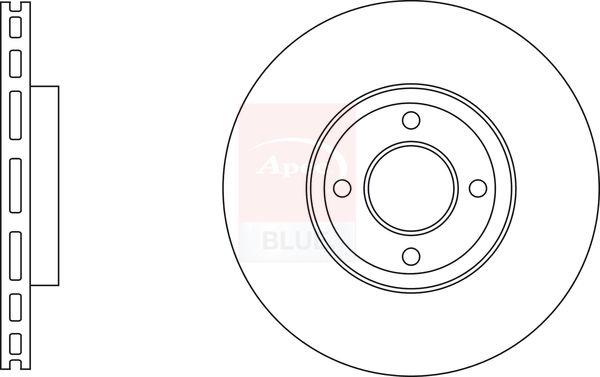 Apec 2 x Brake Disc Set Vented