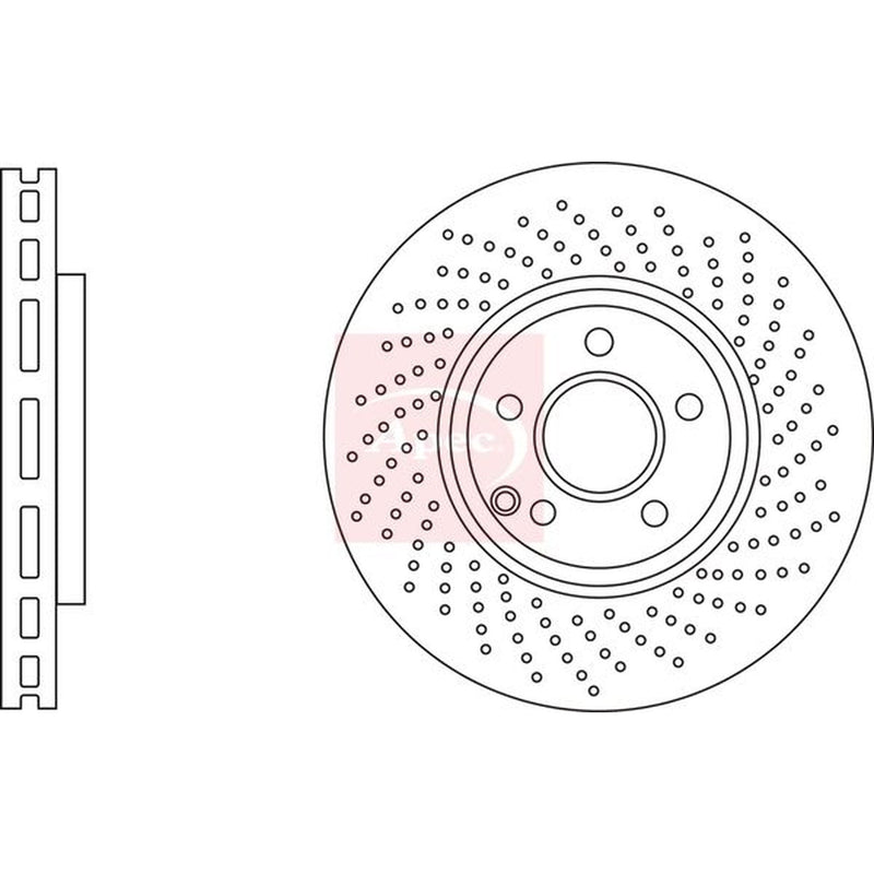 Apec 2 x Perforated/Vented Front Brake Discs DSK3204