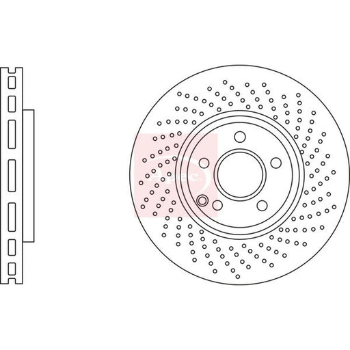 Apec 2 x Perforated/Vented Front Brake Discs DSK3204