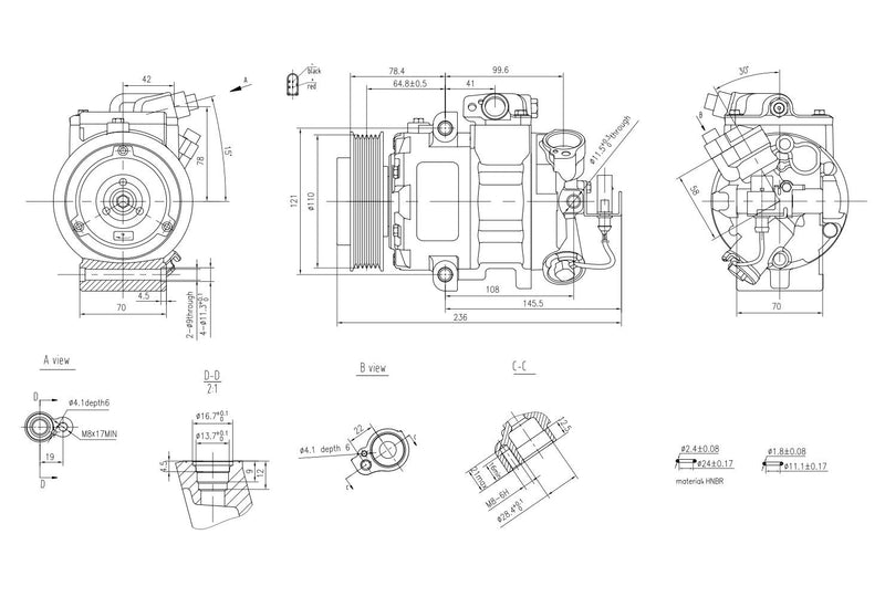 Hella 8FK 366 201-811 Compressor, air conditioning