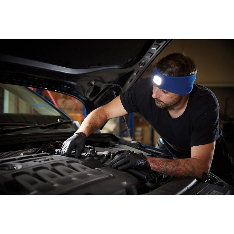 Draper Headband with USB Rechargeable LED Torch 1W Blue One Size