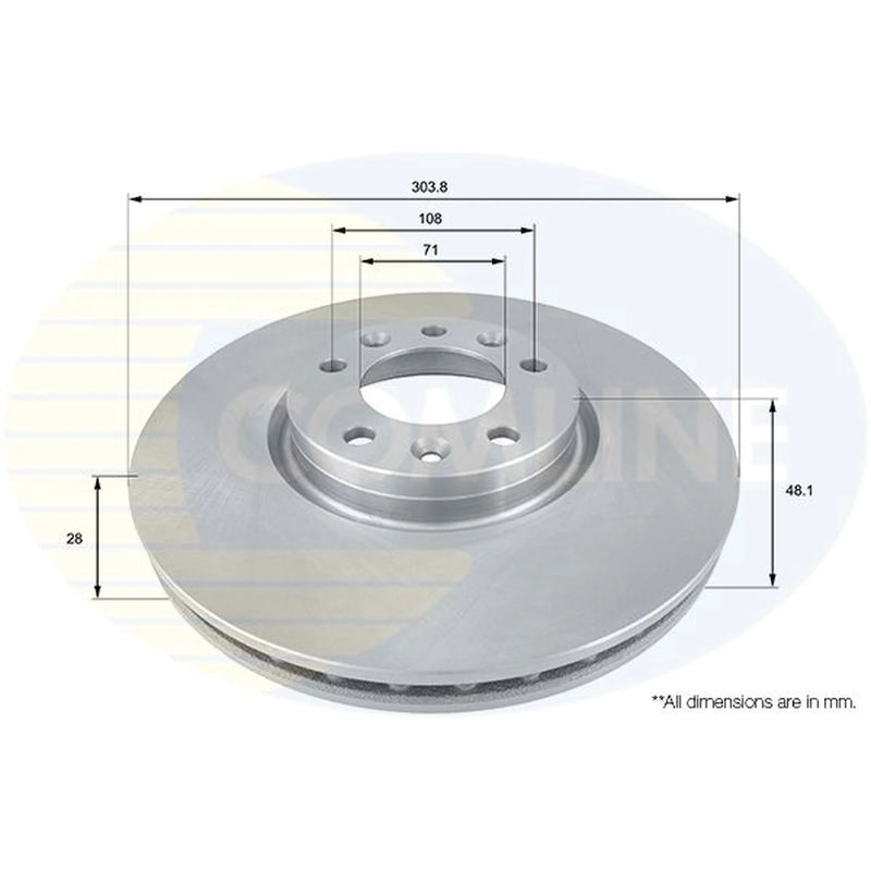 Comline 2 x Front Brake Discs ADC2711V