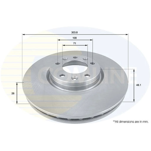 Comline 2 x Front Brake Discs ADC2711V