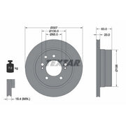 Textar 2 x Vented Rear Brake Discs 92341003