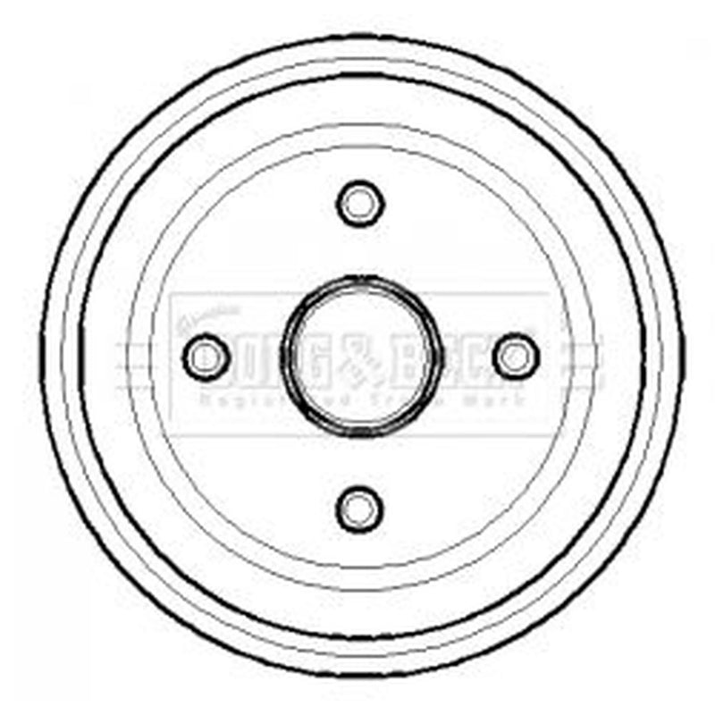 Borg & Beck Brake Drum Assembly Rear BBR7123