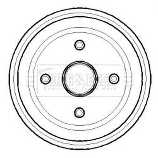 Borg & Beck Brake Drum Assembly Rear BBR7123
